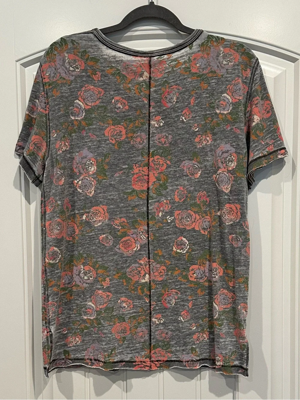 Free People Women's Burnout Floral Short Sleeve Tee